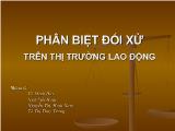 Phân biệt đối xử trên thị trường lao động