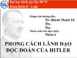 Phong cách lãnh đạo độc đoán của Hitler