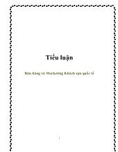 Tiểu luận Bán hàng và Marketing Khách sạn quốc tế