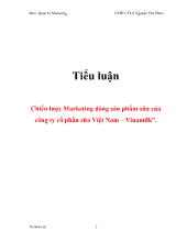 Tiểu luận Chiến lược Marketing dòng sản phẩm sữa của công ty cổ phần sữa Việt Nam – Vinamilk