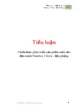 Tiểu luận Chiến lược phát triển sản phẩm mới sữa đậu nành Number 1 Soya – đậu phộng