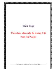 Tiểu luận Chiến lược xâm nhập thị trường Việt Nam của Piaggio