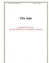 Tiểu luận Đàm phán về công việc giữa nhà tuyển dụng và người được tuyển dụng