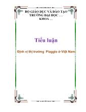 Tiểu luận Định vị thị trường Piaggio ở Việt Nam