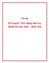 Tiểu luận Kế hoạch “Xây dựng nhà trọ dành cho học sinh – sinh viên