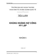 Tiểu luận Khủng hoảng nợ công Hy Lạp