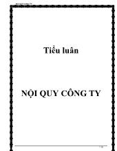 Tiểu luân nội quy công ty