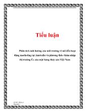 Tiểu luận Phân tích ảnh hưởng của môi trường vĩ mô đến hoạt động marketing tại Australia và phương thức thâm nhập thị trường Úc của mặt hàng thủy sản Việt Nam