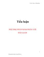 Tiểu luận Phương pháp đàm phán với Đài Loan