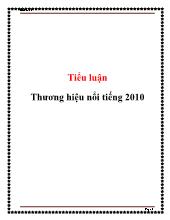 Tiểu luận Thương hiệu nổi tiếng 2010