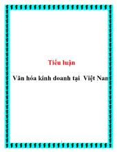 Tiểu luận Văn hóa kinh doanh tại Việt Nam