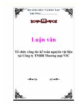 Tổ chức công tác kế toán nguyên vật liệu tại Công ty trách nhiệm hữu hạn Thương mại VIC