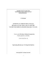 Ảnh hưởng của phương pháp giảng dạy đến động lực học tiếng anh của sinh viên năm thứ nhất-Khối ngành kinh tế Đại học Văn Lang