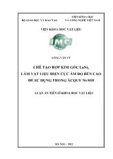 Chế tạo hợp kim gốc LaNi5 làm vật liệu điện cực âm độ bền cao để sử dụng trong ăcquy Ni-MH
