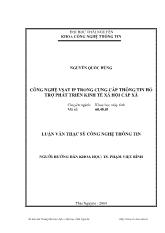 Công nghệ VSAT IP trong cung cấp thông tin hỗ trợ phát triển kinh tế xã hội cấp xã