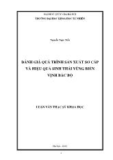 Đánh giá quá trình sản xuất sơ cấp và hiệu quả sinh thái vùng biển Vịnh Bắc Bộ