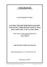 Dạy học thơ trữ tình Trung Đại Việt Nam ở lớp 11 theo hướng tích cực hóa hoạt động học tập của học sinh