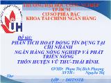 Đề tài Phân tích hoạt động tín dụng tại chi nhánh ngân hàng nông nghiệp và phát triển nông thôn huyện Vũ Thư-Thái Bình