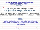 Đề tài Phát triển sản xuất rau làm nguyên liệu chế biến xuất khẩu tại huyện Tân Yên, tỉnh Bắc Giang