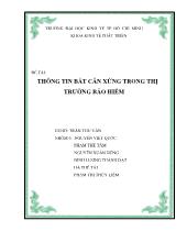 Đề tài Thông tin bất cân xứng trong thị trường bảo hiểm