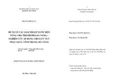 Đề xuất các giải thoát nước bền vững cho thành phố Đà Nẵng – nghiên cứu áp dụng cho lưu vực Thạc Gián, Vĩnh Trung, Đà Nẵng