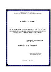 Định hướng marketing quan hệ tác động đến hiệu quả kinh doanh của khách hàng trong ngành logistics Việt Nam