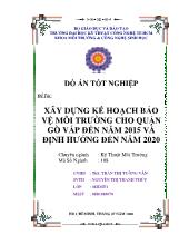 Đồ án Xây dựng kế hoạch bảo vệ môi trường cho quận Gò Vấp đến năm 2015 và định hướng đến năm 2020
