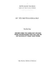 Đổi mới công tác giảng dạy các học phần chuyên ngành theo học chế tín chỉ tại khoa kỹ thuật giao thông
