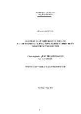Giải pháp phát triển dịch vụ thẻ ATM tại chi nhánh ngân hàng nông nghiệp và phát triển nông thôn tỉnh Kon Tum