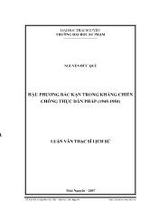 Hậu phương Bắc Kạn trong kháng chiến chống thực dân Pháp (1945-1954)