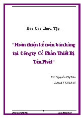 Hoàn thiện kế toán bán hàng tại Công ty Cổ Phần Thiết Bị Tân Phát