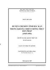 Huyện chợ Đồn tỉnh Bắc Kạn trong kháng chiến chống thực dân Pháp (1945-1954)