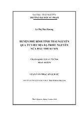 Huyện Phú Bình tỉnh Thái Nguyên qua tư liệu địa bạ triều Nguyễn nửa đầu thế kỉ XIX
