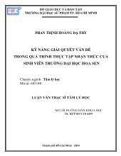 Kỹ năng giải quyết vấn đề trong quá trình thực tập nhận thức của sinh viên trường Đại học Hoa Sen
