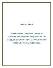 Luận văn Đánh giá trang/cổng thông tin điện tử và mức độ ứng dụng công nghệ thông tin của các bộ, cơ quan ngang bộ và các tỉnh, thành phố trực thuộc trung ương năm 2011