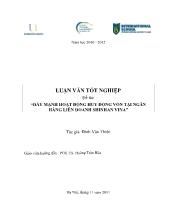 Luận văn Đẩy mạnh hoạt động huy động vốn tại ngân hàng liên doanh Shinhan Vina
