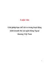 Luận văn Giải pháp hạn chế rủi ro trong hoạt động kinh doanh thẻ tại ngân hàng Ngoại thương Việt Nam