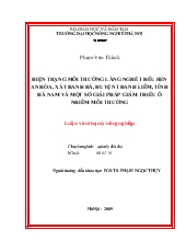 Luận văn Hiện trạng môi trường làng nghề thêu ren An Hòa, xã Thanh Hà, huyện Thanh Liêm, tỉnh Hà Nam và một số giải pháp giảm thiểu ô nhiễm môi trường