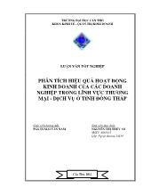 Luận văn Phân tích hiệu quả hoạt động kinh doanh của các doanh nghiệp trong lĩnh vực thương mại - Dịch vụ ở tỉnh Đồng Tháp