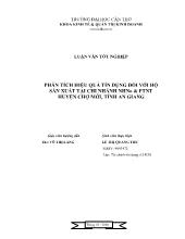 Luận văn Phân tích hiệu quả tín dụng đối với hộ sản xuất tại chi nhánh Ngân hàng nông nghiệp & Phát triển nông thôn huyện Chợ Mới, tỉnh An Giang