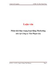 Luận văn Phân tích thực trạnghoạt động Marketing mix tại Công ty Tân Phạm Gia