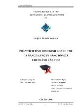 Luận văn Phân tích tình hình kinh doanh thẻ đa năng tại ngân hàng Đông Á chi nhánh Cần Thơ