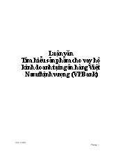 Luận văn Tìm hiểu sản phẩm cho vay hộ kinh doanh tại ngân hàng Việt Nam thịnh vượng (VPBank)