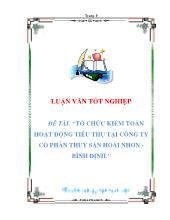 Luận văn Tổ chức kiểm toán hoạt động tiêu thụtại công ty cổ phần thuỷ sản Hoài Nhơn - Bình Định