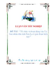 Luận văn Tổ chức và hoạt động của Ủy ban nhân dân tỉnh Sơn La ở giai đoạn hiện nay