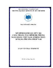 Mô hình đánh giá mức độ căng thẳng tài chính hệ thống ngân hàng Việt Nam (Stress Test) áp dụng phương pháp Var