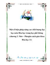 Một số biện pháp nâng cao chất lượng dạy học môn Hóa học trung học phổ thông (chương 2: Nitơ– Photpho sách giáo khoa Hóa học 11)