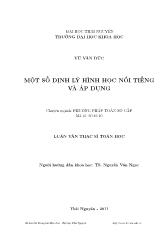 Một số định lý hình học nổi tiếng và áp dụng