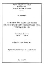 Nghiên cứu ảnh hưởng của phụ gia siêu dẻo, siêu mịn đến chất lượng bê tông từ xi măng Hải Vân