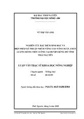 Nghiên cứu đặc điểm sinh học và biện pháp kỹ thuật nhằm nâng cao năng suất, chất lượng hồng Việt Cường tại huyện Đồng Hỷ tỉnh Thái Nguyên